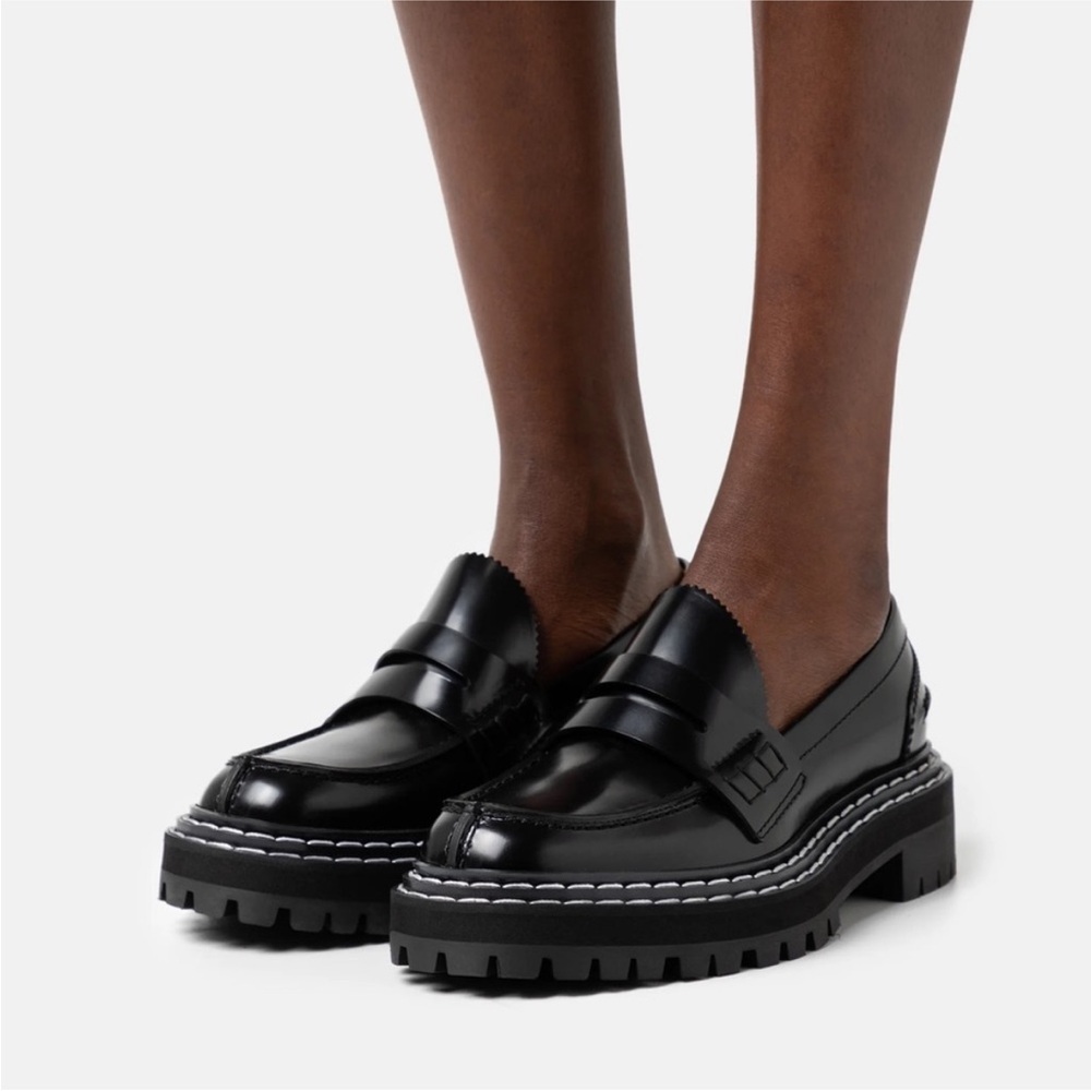 Proenza Schouler Black Leather Lug Sole Platform Loafers EU 35 NWT - Picture 12 of 16